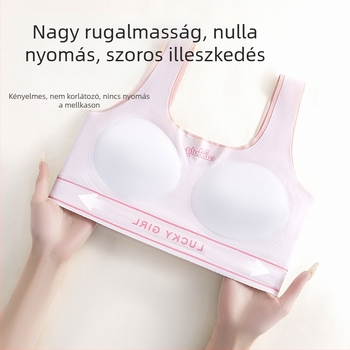 Tinilányoknak tervezett, varrás nélküli sportmelltartó, teljes kosár, nylon anyag, dupla vállpánt, kényelmes és lélegző