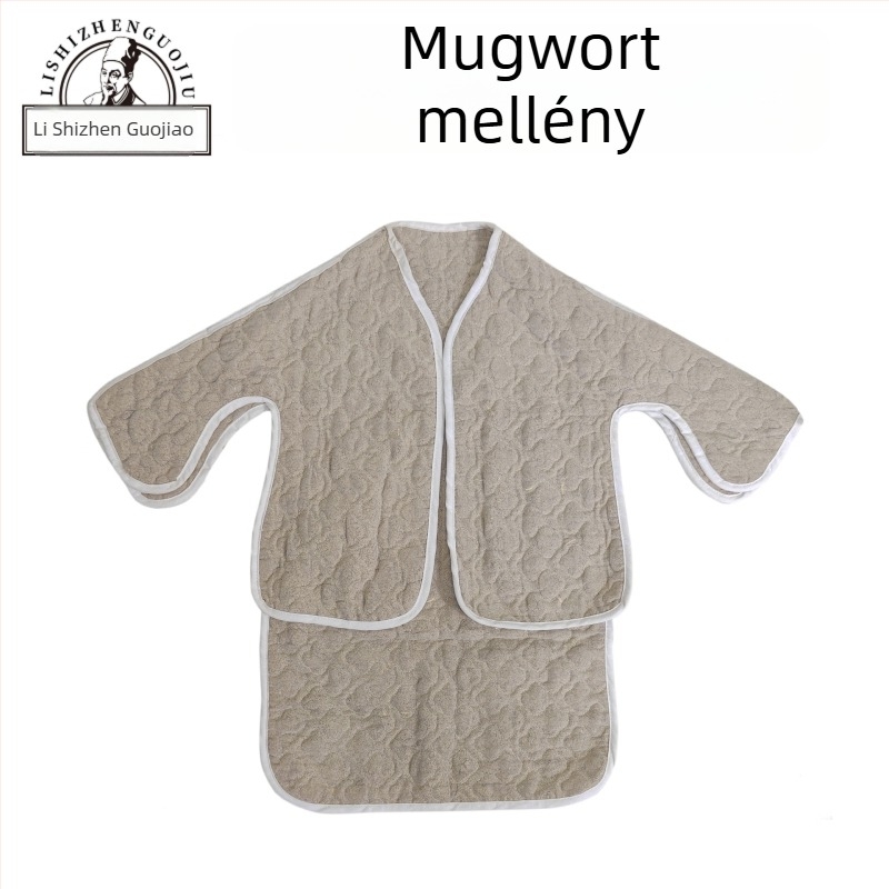 Moxibusziós liner — egyedi kivitel; anyag: moxa velúr; modell Nd001; készlet: sapka bélés, mellény bélés, derekat védő bélés, ülés alátét, térdvédők, csizmabélés