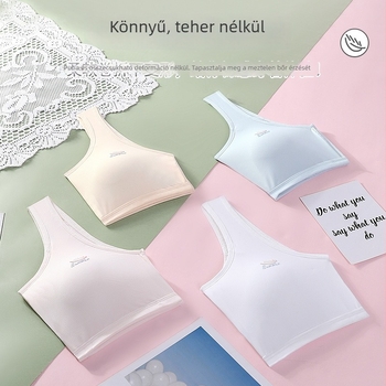 Új melltartó tinédzsereknek jégselyemből, váll nélkül, rögzített kosárral