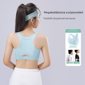 Lányok növekedési és fejlődési időszakára sportmellény hátoldali támasz, teljes kosár, vékonyan formázott kosár, nylon anyag