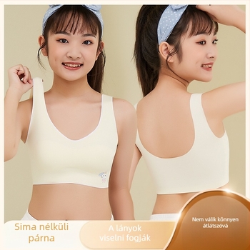 Lányoknak tervezett pánt nélküli melltartó, teljes kosár, vékony formázott kosár, Ice Silk anyag, Nylon főanyag, lélegző és kényelmes