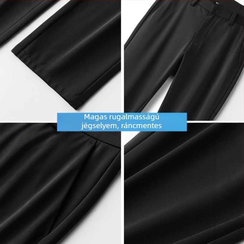 Férfi casual nadrágok, könnyű szövet, nagy rugalmasság, középmagas derék, laza szabású