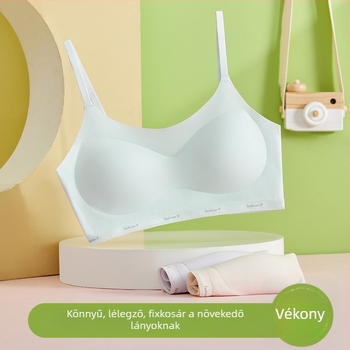 Tinédzser sportmelltartó, mellény-stílus, nylon anyagból, vékony formázott kosarakkal pamut béléssel, acélhurok nélkül, lélegző és kényelmes