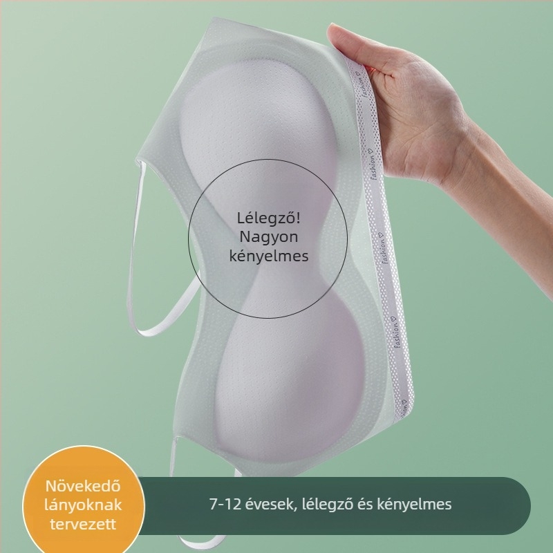 Tinédzser sportmelltartó, mellény-stílus, nylon anyagból, vékony formázott kosarakkal pamut béléssel, acélhurok nélkül, lélegző és kényelmes