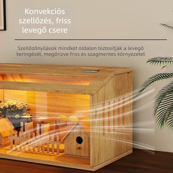 Fából készült hörcsögtenyésztő inkubátor ketrec