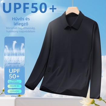 Nyári slim-fit dzseki, Nylon 80% / Szintetikus rost keverék, SPF 35 napvédelmi, Cipzár