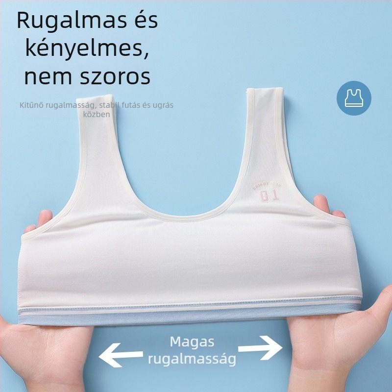 Modál anyagú tinédzser lányoknak melltartó, varrat nélküli, teljes kosár, rögzített dupla vállpántok, légáteresztő kényelem