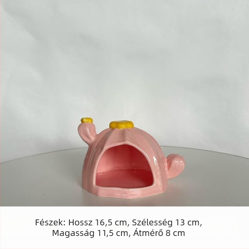 Kaktusz formájú kerámi Hörcsög odú, minden évszakra alkalmas rejtekhely, hűsítő jégház a ketrechez és ketrecdísz