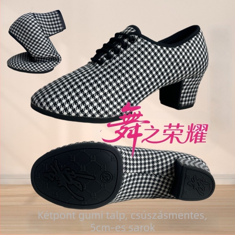 Női tánccipő — puha talp, csúszásmentes gumitalp, légáteresztő pamut felsőrész, könnyű, alkalmas latin, modern, square és ballroom táncra