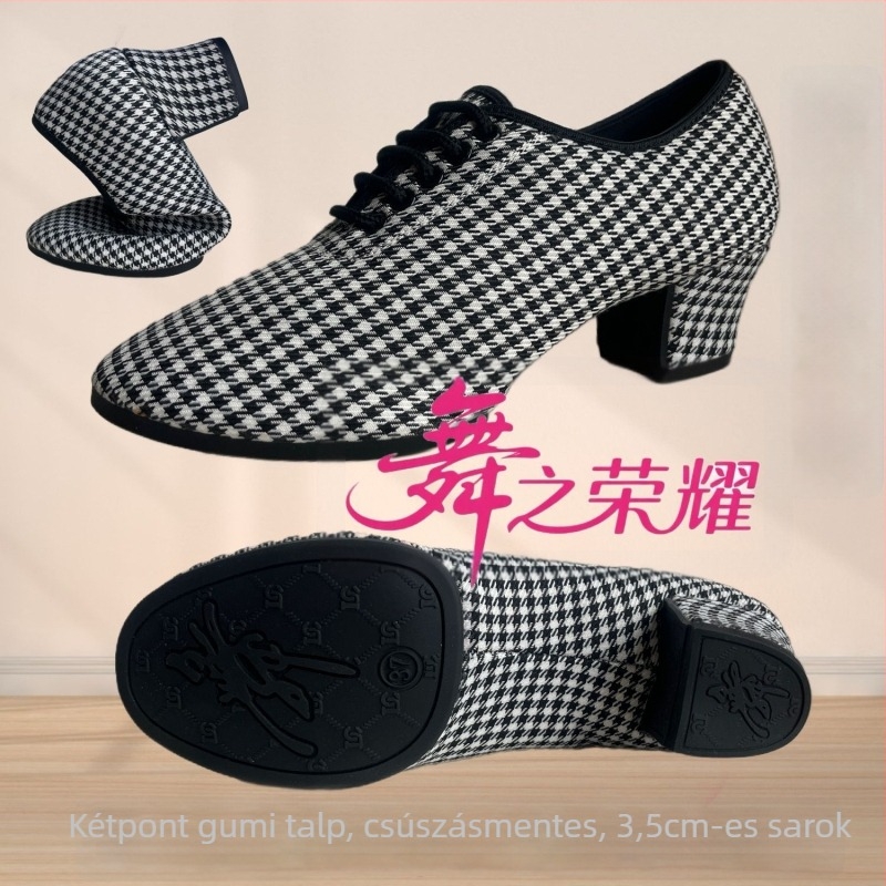 Női tánccipő — puha talp, csúszásmentes gumitalp, légáteresztő pamut felsőrész, könnyű, alkalmas latin, modern, square és ballroom táncra