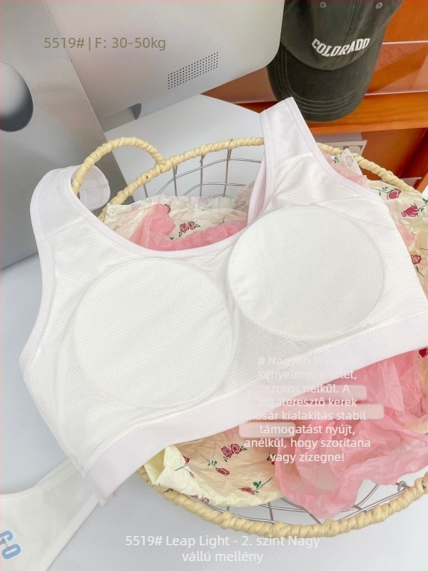 Kétfázisú sportmelltartó lányoknak a serdülőkorban – iskolai viselet, ütésálló, viszkóz anyag 74,3%