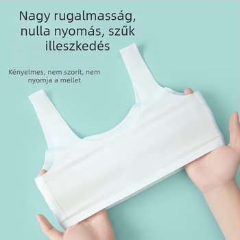 Lányok edzésmelltartója, 1. fázis, 9–13 éveseknek, nejlon/spandex bélés, mellény stílusú kivitel, merevítő nélkül, kényelmes