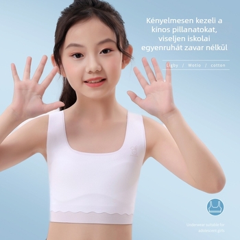 1. szakasz lányoknak: varrat nélküli mellény melltartó, nylon anyag, pamut bélés, teljes kosár, merevítő nélküli
