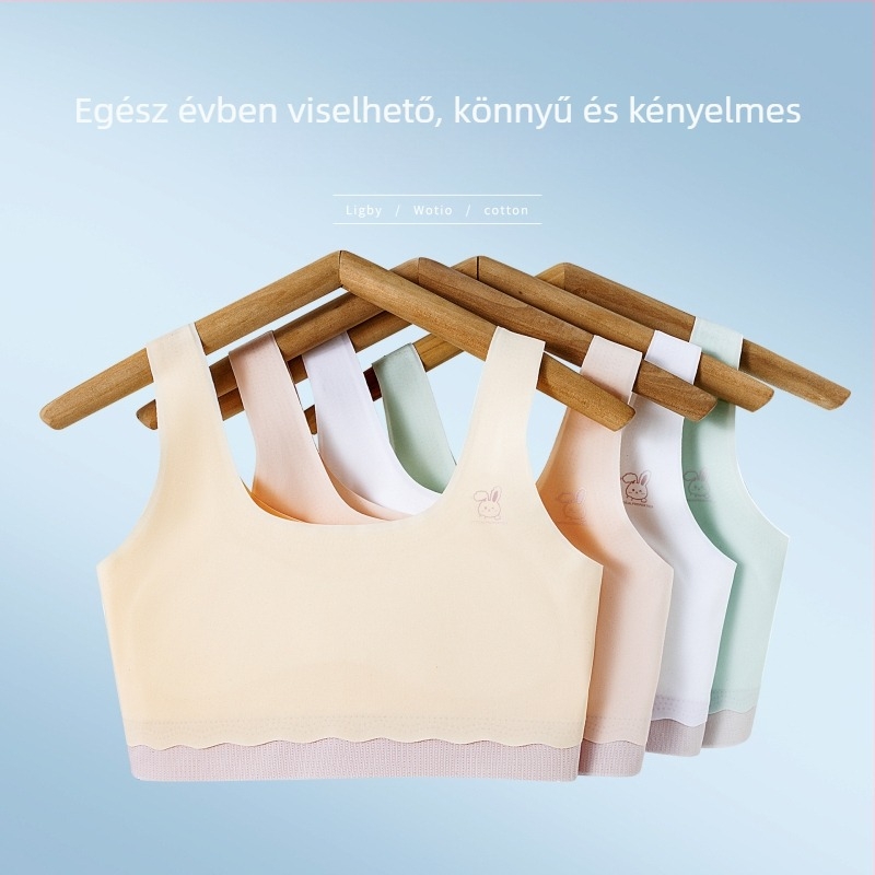 1. szakasz lányoknak: varrat nélküli mellény melltartó, nylon anyag, pamut bélés, teljes kosár, merevítő nélküli