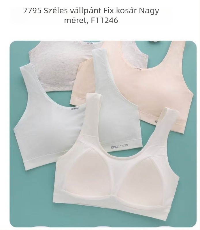 Fejlődési szakaszban lévő lányoknak nagy méretű bandeau melltartó, kényelmes és lélegző, közép- és középiskolás lányok számára