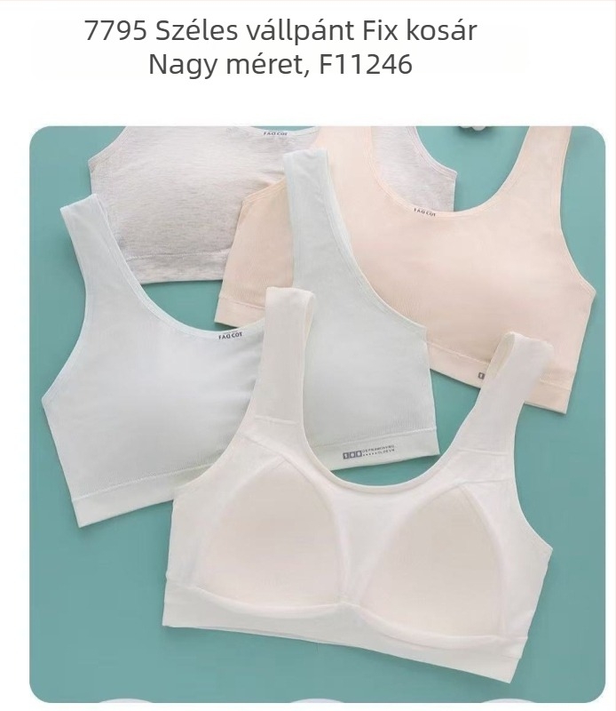 Fejlődési szakaszban lévő lányoknak nagy méretű bandeau melltartó, kényelmes és lélegző, közép- és középiskolás lányok számára