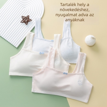 Nyári, lélegző pamutból készült merev kosaras melltartó lányoknak a serdülőkor kezdeti szakaszában, preadolescensektől korai tinédzserekig