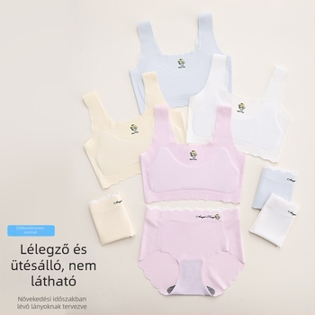 Modal anyagú edzőmelltartó készlet lányoknak, mellény-stílus, 1/2 kosár, varrat nélküli, légáteresztő