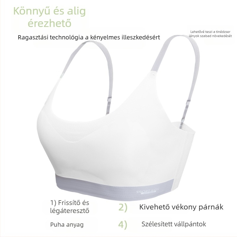 Varrat nélküli sportmelltartó lányoknak serdülőkorban, iskolás korban
