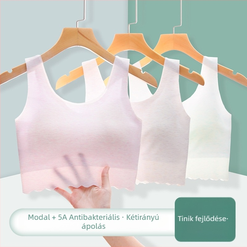 Nylonból készült, melltartó-vest lányoknak 12–15 éveseknek, teljes kosár, vékony formázott kosár, légáteresztő hátsó támasz