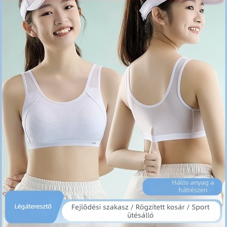 Légáteresztő, varrás nélküli tinédzser melltartó vékony formázott kosarakkal, teljes kosár, nylon, plusz méret