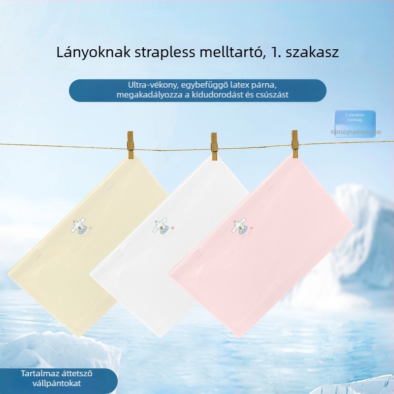 Lányoknak szóló váll nélküli belső top – 60% nylon, 40% spandex, 8 éveseknek