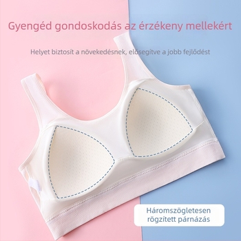 Sín nélkül melltartó-vest preteen lányok számára, légáteresztő és kényelmes, teljes kosár, rögzített dupla vállpántok