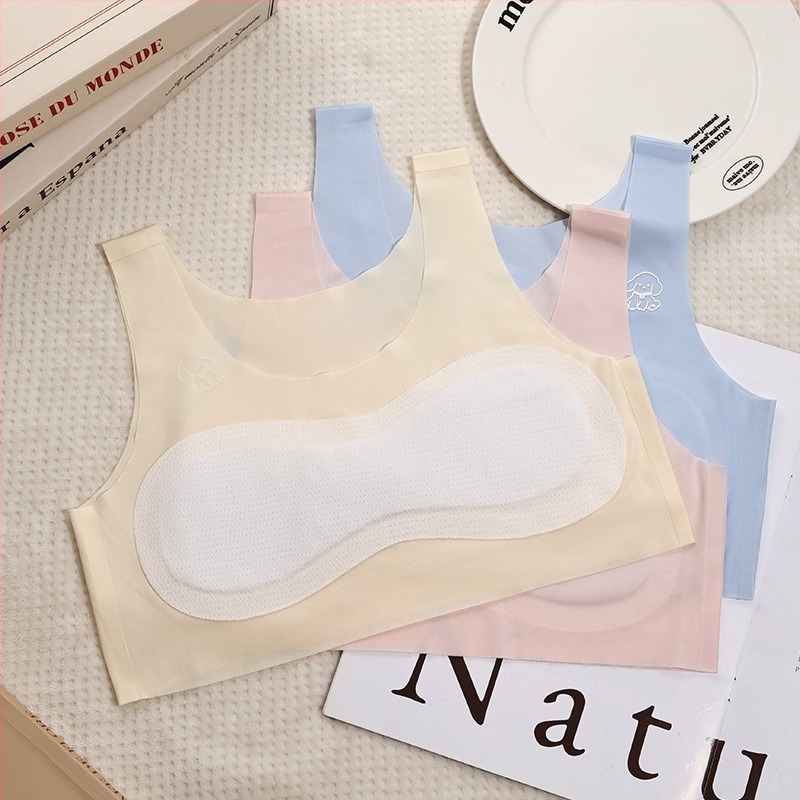 Gyerekeknek szóló Ice Silk légáteresztő, varrat nélküli melltartó-top, 9–13 éveseknek