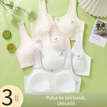 Pamut melltartó-vest lányoknak, teljes kosár, vékony formázott kosár, rögzített dupla vállpántok