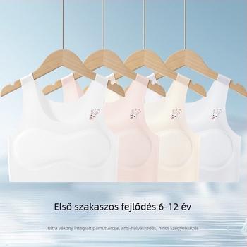 Fiatal lányoknak tervezett, varrat nélküli sport melltartó‑vest, lélegző nylon, teljes kosár, ultra vékony formázott kosár, pamut bélés