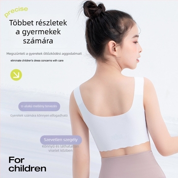 Sima nylon melltartó gyerekeknek, lélegző, merev dupla vállszíjakkal, 12–15 éveseknek