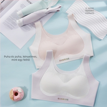 Tinédzser lányoknak készült, varrás nélküli sportmelltartó-vest, nylon anyag, bélés nylon, teljes kosár, vékony formázott kosár, acélgyűrű nélkül, légáteresztő és kényelmes, 12-15 éveseknek