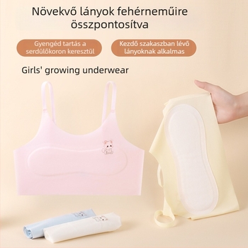 Lányok számára seamless ice-silk ujjatlan top, nyári légáteresztő fehérnemű 7–14 éveseknek
