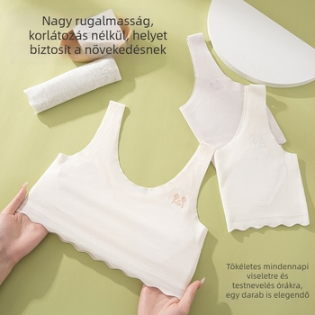 Varrás nélküli melltartó lányoknak 9-13 évesek, mellény-stílus, teljes kosár, kényelmes és lélegző