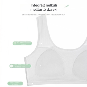Gyerekeknek szóló pamut melltartó háromszög kosárral, vékony formázott kosár, merevítő nélkül, fix dupla vállpántok