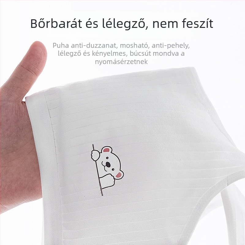 Gyerekeknek szóló pamut melltartó háromszög kosárral, vékony formázott kosár, merevítő nélkül, fix dupla vállpántok