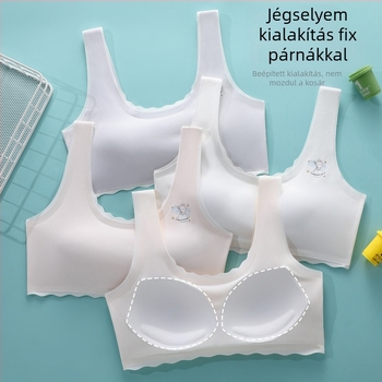 Diákoknak készült seamless melltartó, Ice Silk nylon, 3/4 kosár, acélgyűrű nélküli, rögzített dupla vállpántok