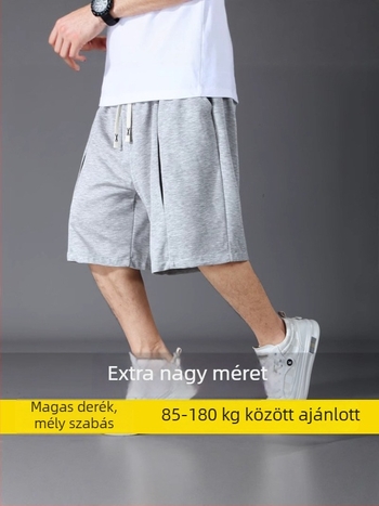 Férfi nyári sportos rövidnadrág, laza szabás, gyorsan szárad, nyár 2025 stílus, 5/4 hossz, 49% poliészter, keverék kémiai szálak, magas elasztikusság