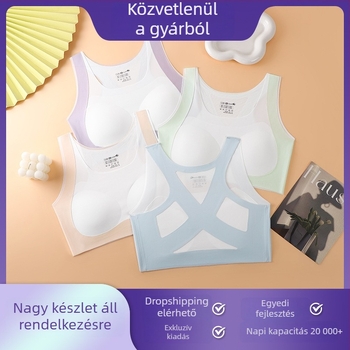 7A antibakteriális edzőmelltartó lányoknak, varrás nélküli racerback, vékony formázott kosarak, nylon