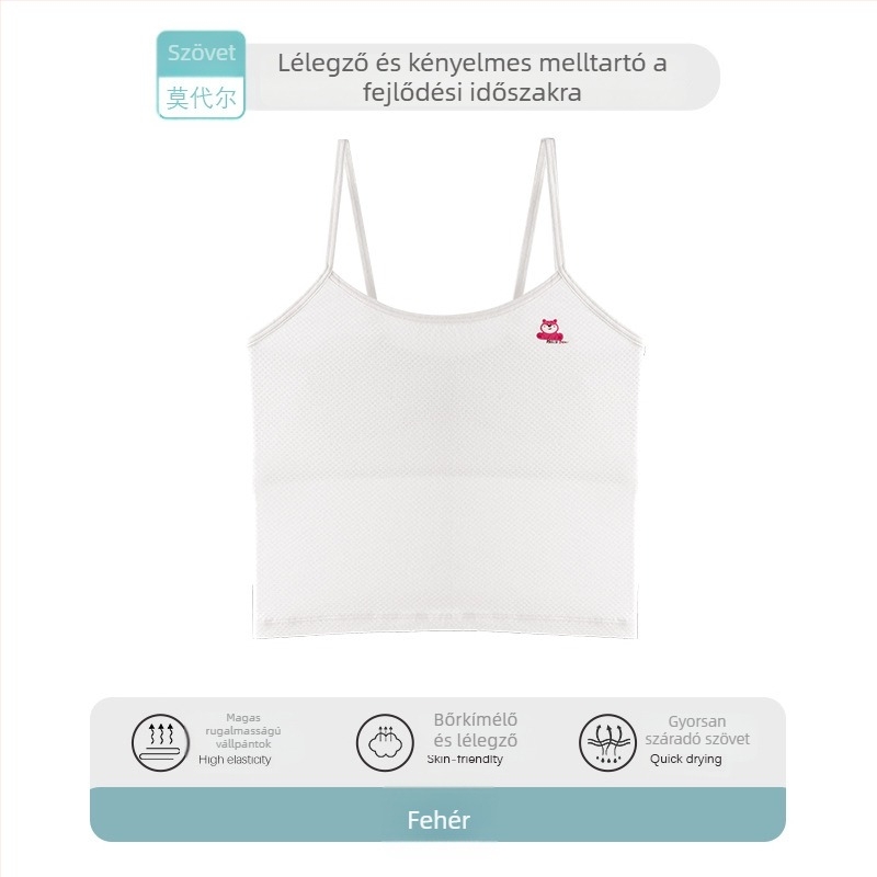 Lányoknak készült középméretű nyári felső, vékony modal anyagból, lélegző és kényelmes