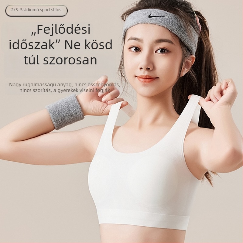 Lányoknak készült nylon mellény vékony, beépített formázott kosarakkal, lélegző és kényelmes