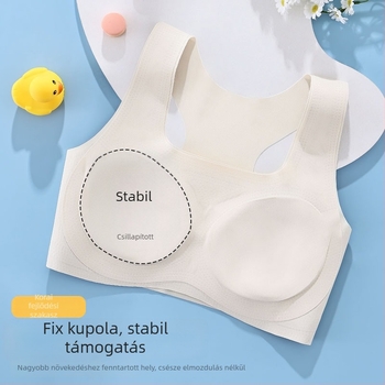 Lányoknak szánt sportmelltartó, formázott kosarakkal, nylonból, lélegző, merevítő nélkül, fix dupla vállpántok