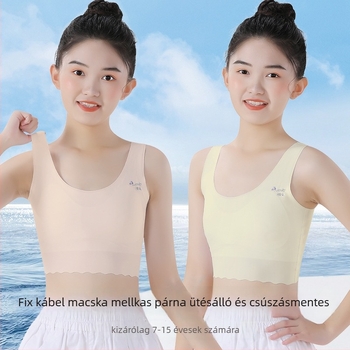 Lányoknak készült nylon–spandex tanktop melltartó, 77% nylon, 23% spandex, egész éves viselet