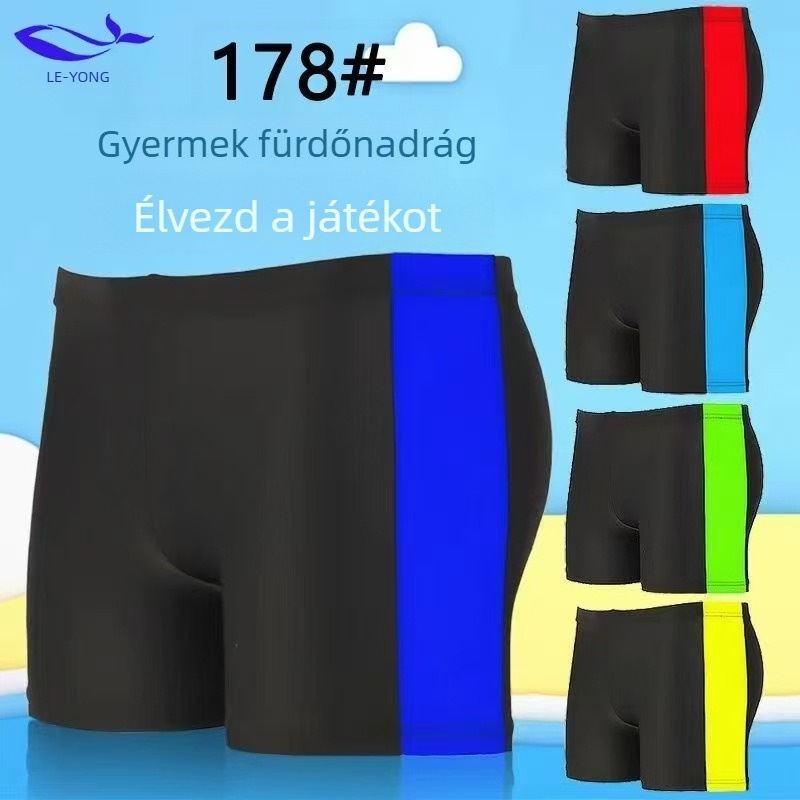Új gyerekeknek szóló úszónadrág fiúknak, többszínű mesés állatmintával, boxer stílus