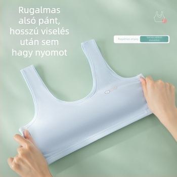 Pamut melltartó fix kosárral lányoknak, légáteresztő, széles vállpántokkal a fejlődési szakaszban