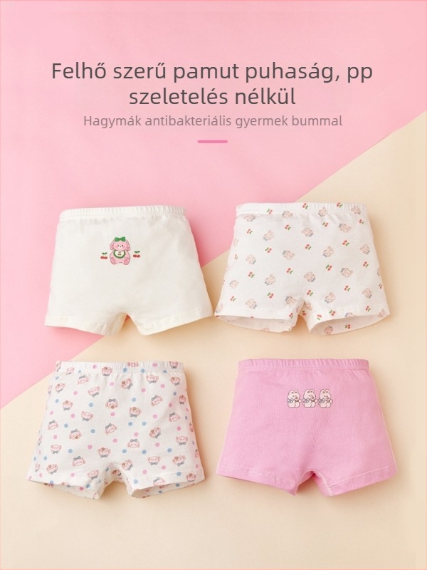 Bread Rabbit A osztályú 95% pamut gyerek alsónemű lányoknak, őszi 2024 kollekció, Garden Milk Rabbit dizájn