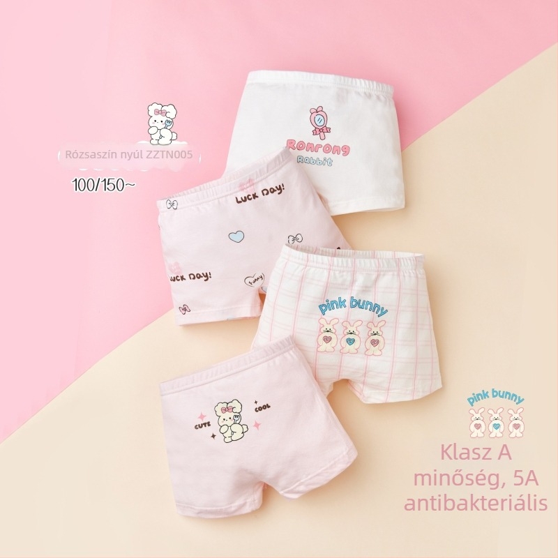 Bread Rabbit A osztályú 95% pamut gyerek alsónemű lányoknak, őszi 2024 kollekció, Garden Milk Rabbit dizájn