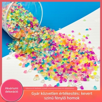 Fénylő homok és kavics kerthez és akváriumi tájhoz – világító kövek és kavicsok, 25 kg, csomagolás 200 darab, márka Jibiao, Landstone, származás Yiwu