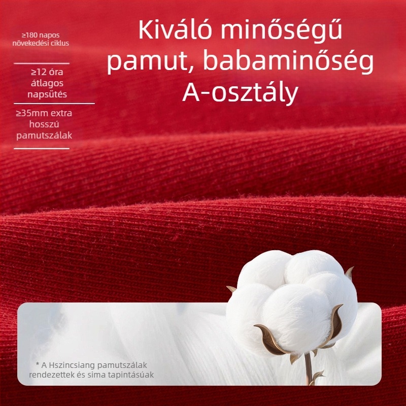 Pamut gyerekeknek szánt boxer brief antibakteriális területtel, vörös Újév horoszkópos mintával, középmagas derekú, 3–8 éveseknek