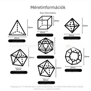 D&D dobókocka készlet – hét poliéderes dobókocka mesterséges macskaszem kőből